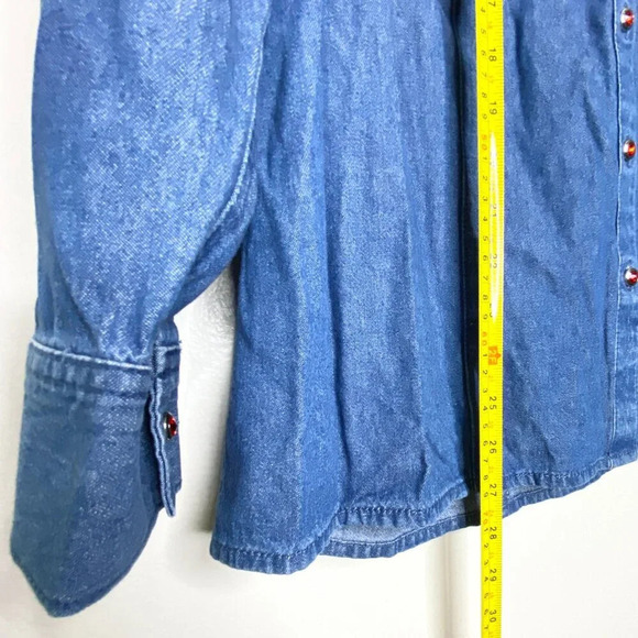 NWT Liz & Me Embellished Chambray Button Down Denim 0X 14/16 Red Hearts Cowgirl - Picture 14 of 14